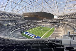 Fourteen miles of railing were installed throughout the stadium this off-season. Fourteen miles of railing were installed throughout the stadium this off-season.