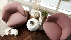 Cappellini's Orla lounge chair in pink. Cappellini's Orla lounge chair in pink.