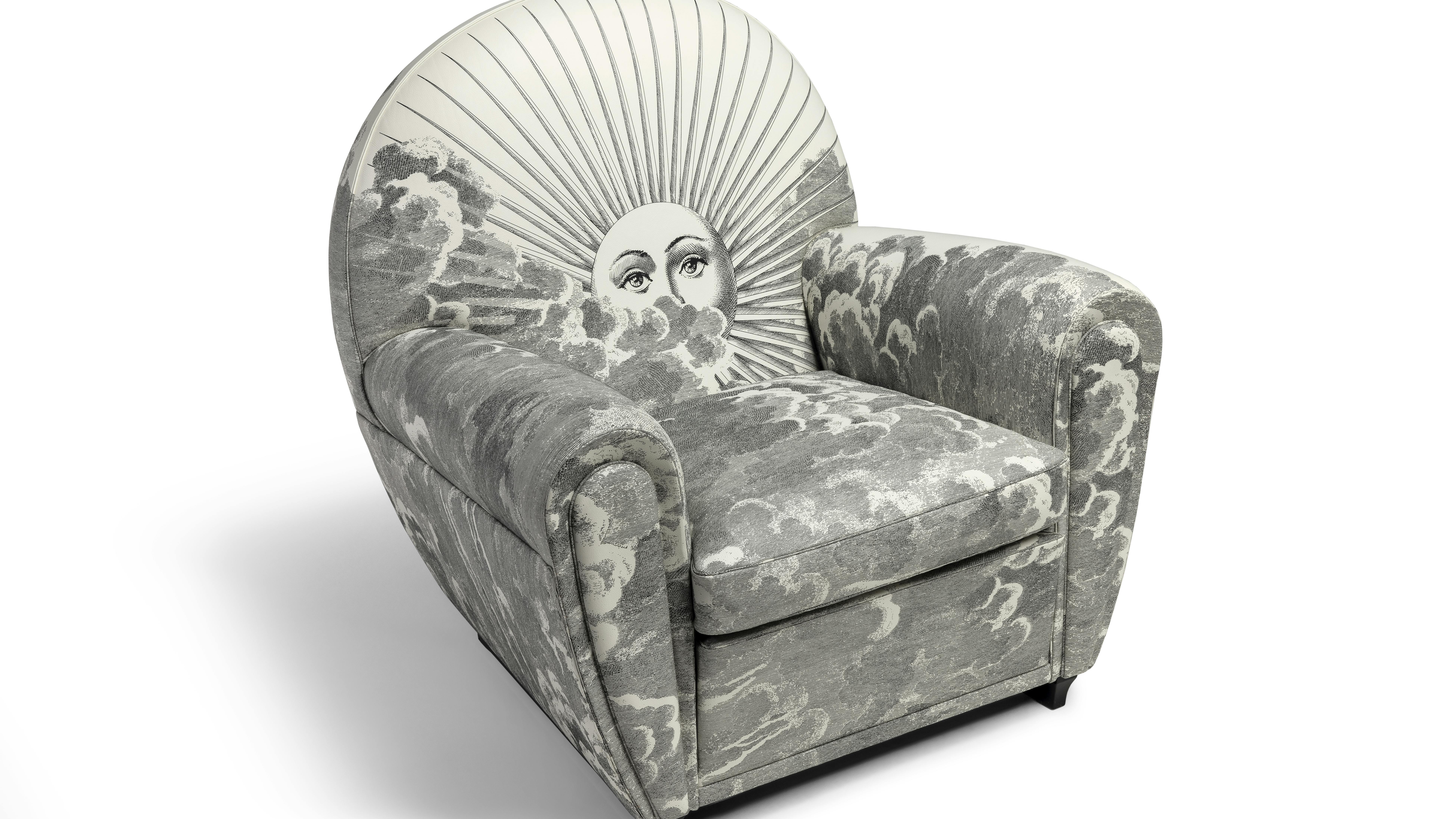 The Vanity Fair XC Imagine Edition armchair from Fornasetti and Poltrona Frau.