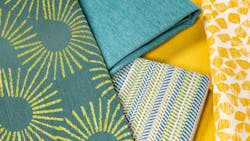 The LebaTex sustainable Tidal collection in greens and yellows. The LebaTex sustainable Tidal collection in greens and yellows.