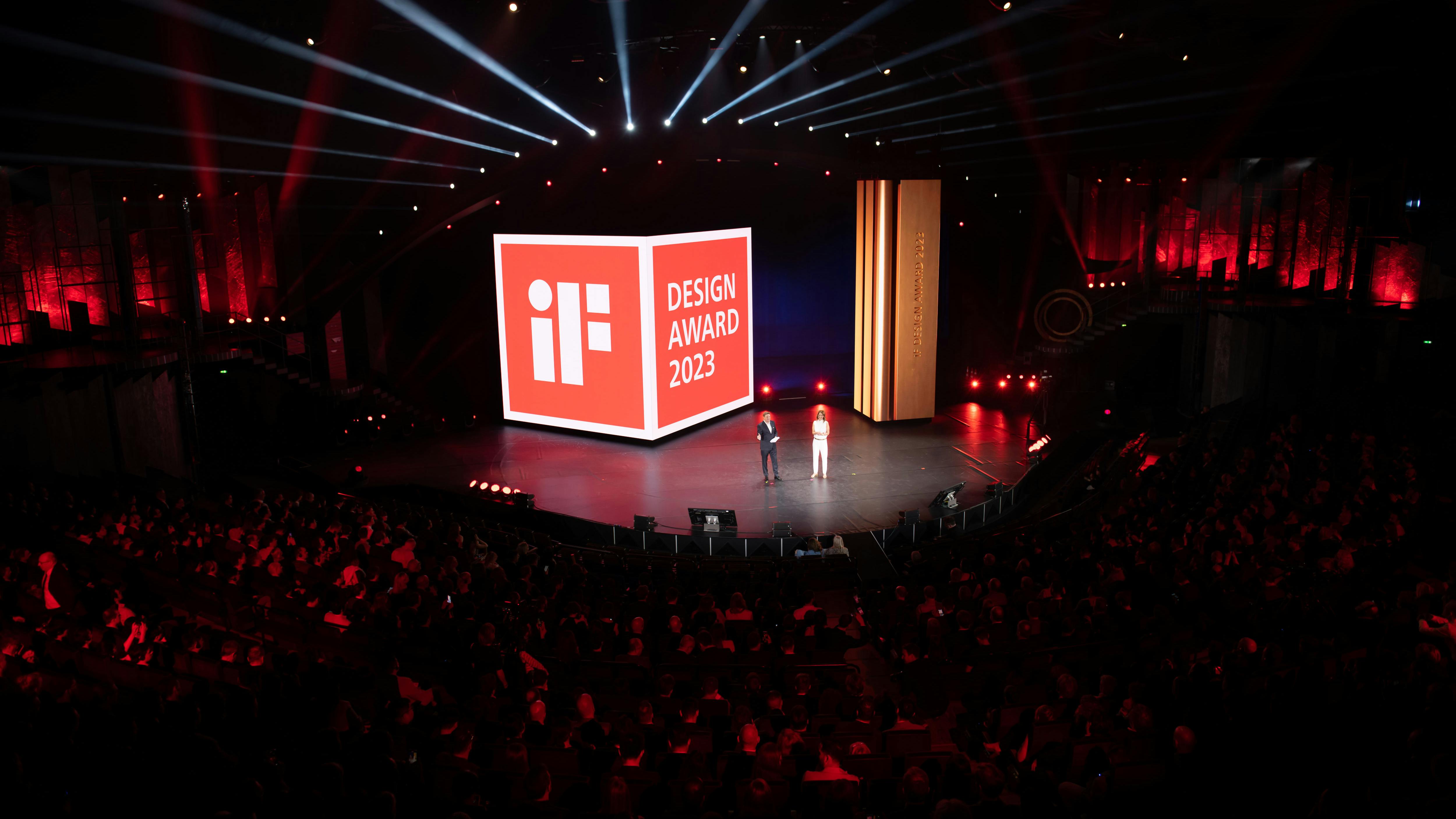 A view of the stage at the 2023 iF Design Awards.