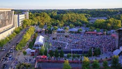 A popular attraction in Raleigh, NC, the 6,000-seat Red Hat Amphitheater is part of the thriving downtown scene of bars, clubs, galleries, restaurants and sports attractions. A popular attraction in Raleigh, NC, the 6,000-seat Red Hat Amphitheater is part of the thriving downtown scene of bars, clubs, galleries, restaurants and sports attractions.