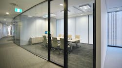 PurOptima Edge Affinity Plus glass door installed for a conference room