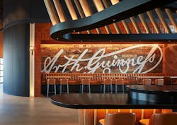 A life-size Arthur Guinness signature graces the main bar room. A life-size Arthur Guinness signature graces the main bar room.