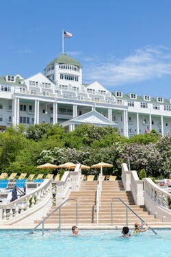 “The porch” is the most distinctive element of the Grand Hotel, so its restoration is of utmost importance to Davidson Hospitality in maintaining the property’s historic character. “The porch” is the most distinctive element of the Grand Hotel, so its restoration is of utmost importance to Davidson Hospitality in maintaining the property’s historic character.