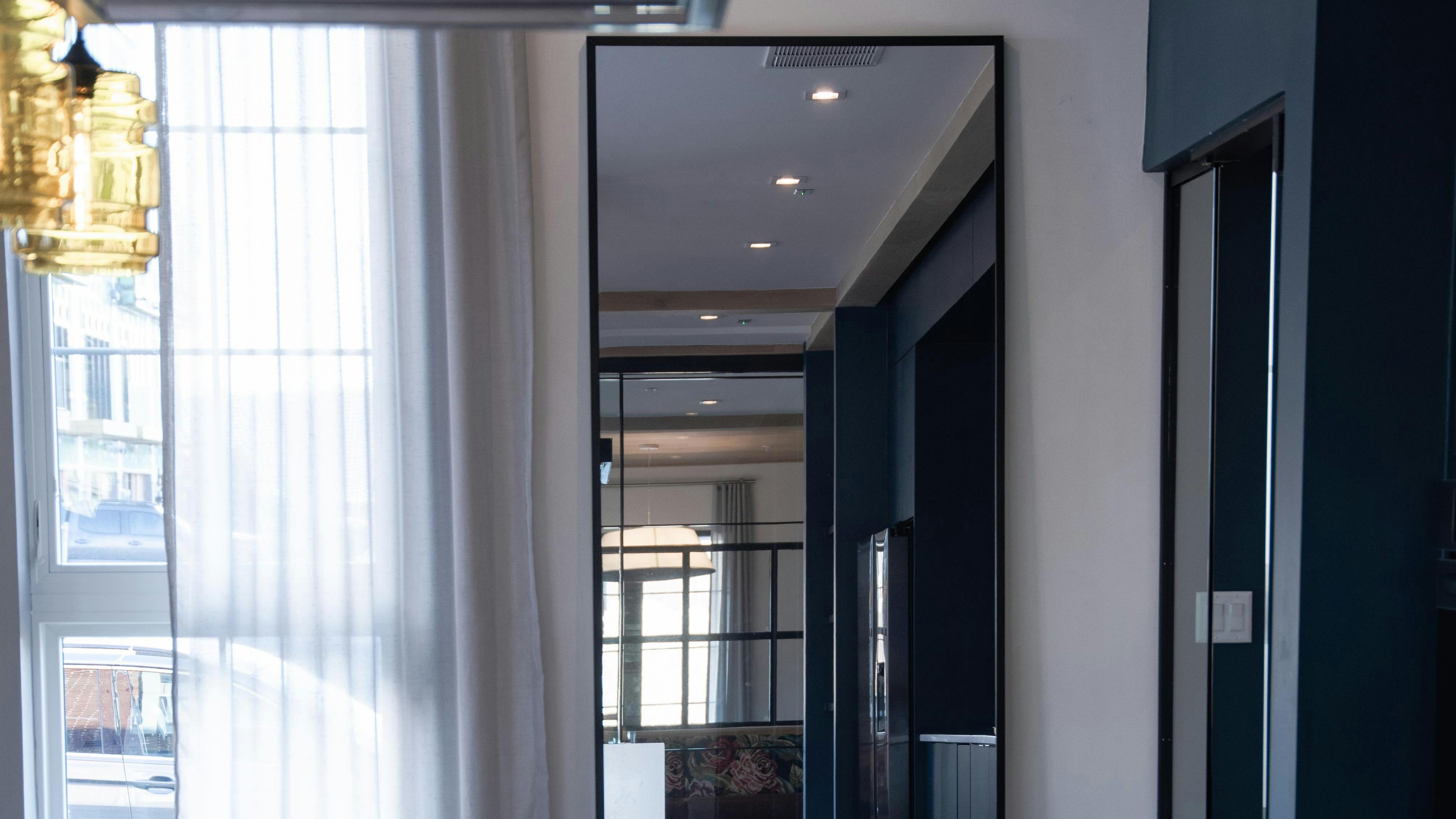 LiteMirror Blue Jay Collection 3x8 framed freestanding mirror.