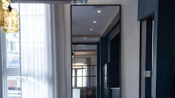 LiteMirror Blue Jay Collection 3x8 framed freestanding mirror.
