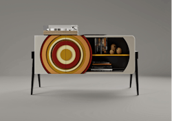 Juarez Zacatel's and Monica Arrezola's 'Saturno Cabinet' design earned third place for its representation of the 1980s and outer space. Juarez Zacatel's and Monica Arrezola's 'Saturno Cabinet' design earned third place for its representation of the 1980s and outer space.