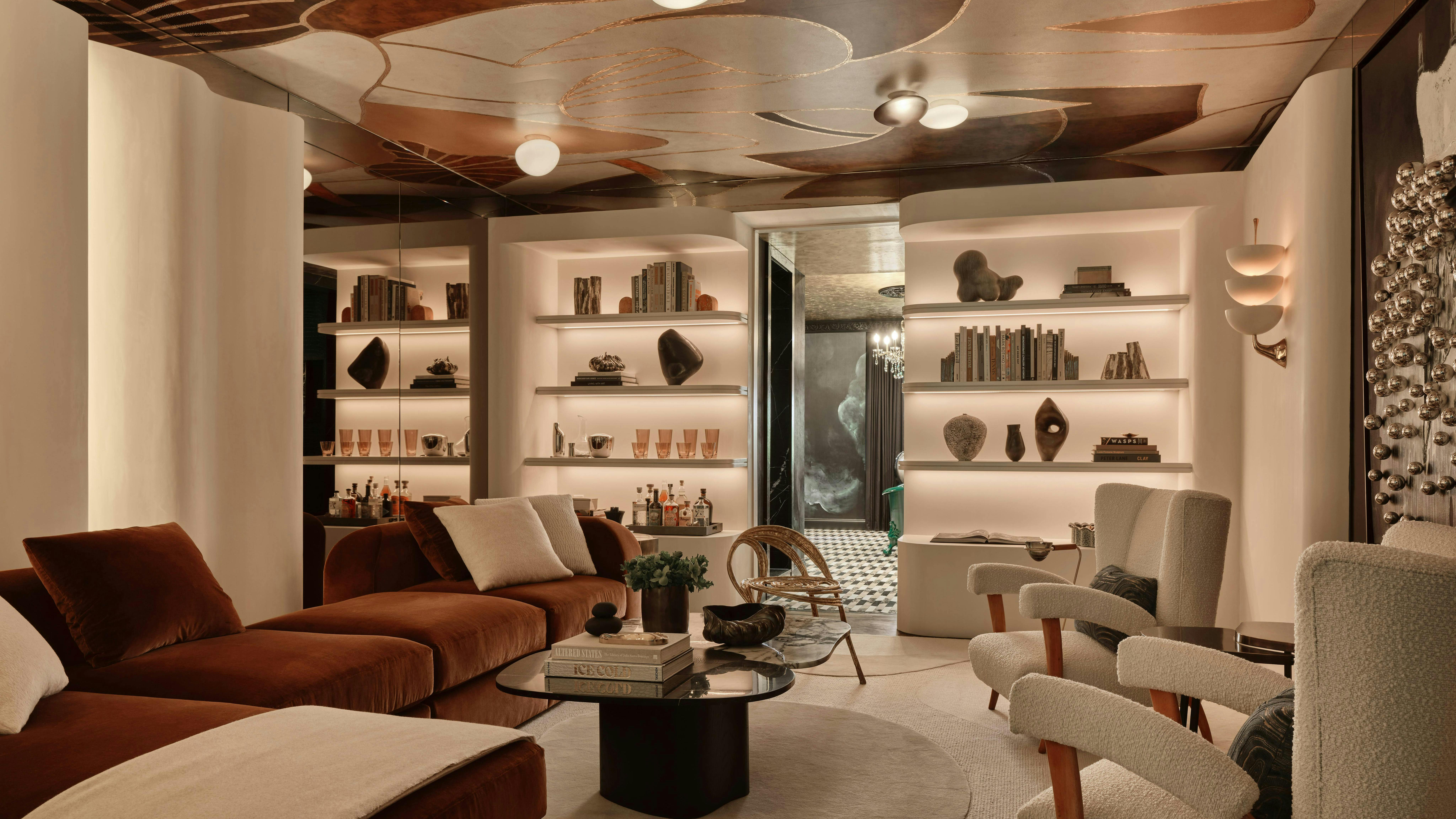 Workshop/APD&rsquo;s Le Fumoir F&eacute;minin suite at Kips Bay New York's 49th annual show house.