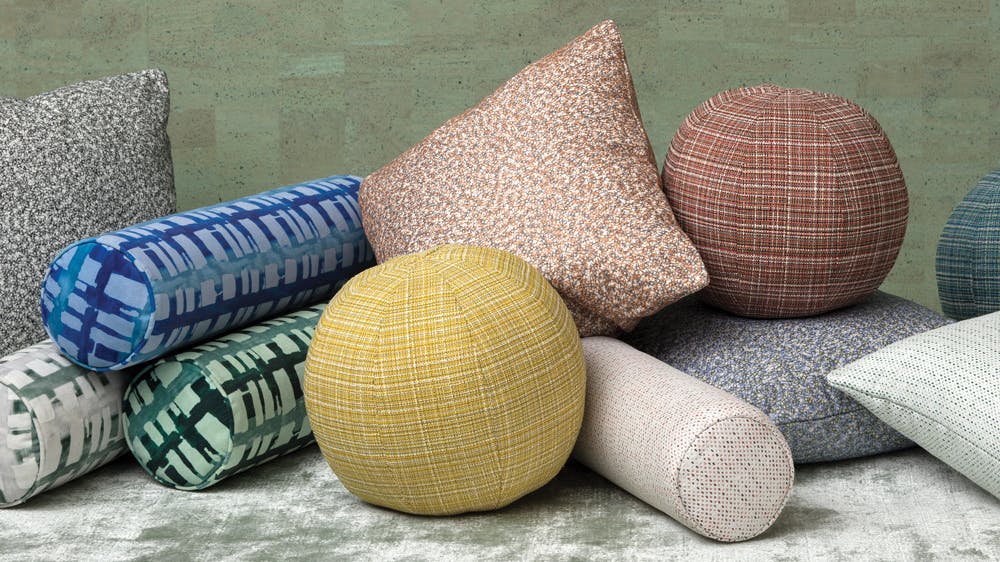 The Wolf Gordon Crossings collection by Dorothy Cosonas features four new fabrics.