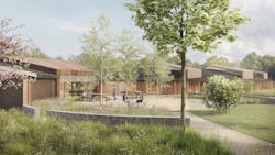 The main courtyard allows employees to unwind and interact with the natural settings the new facility inhabits. The main courtyard allows employees to unwind and interact with the natural settings the new facility inhabits.