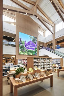 Wayfair's Willmette Store in Chicago includes various display shelving for products. Wayfair's Willmette Store in Chicago includes various display shelving for products.