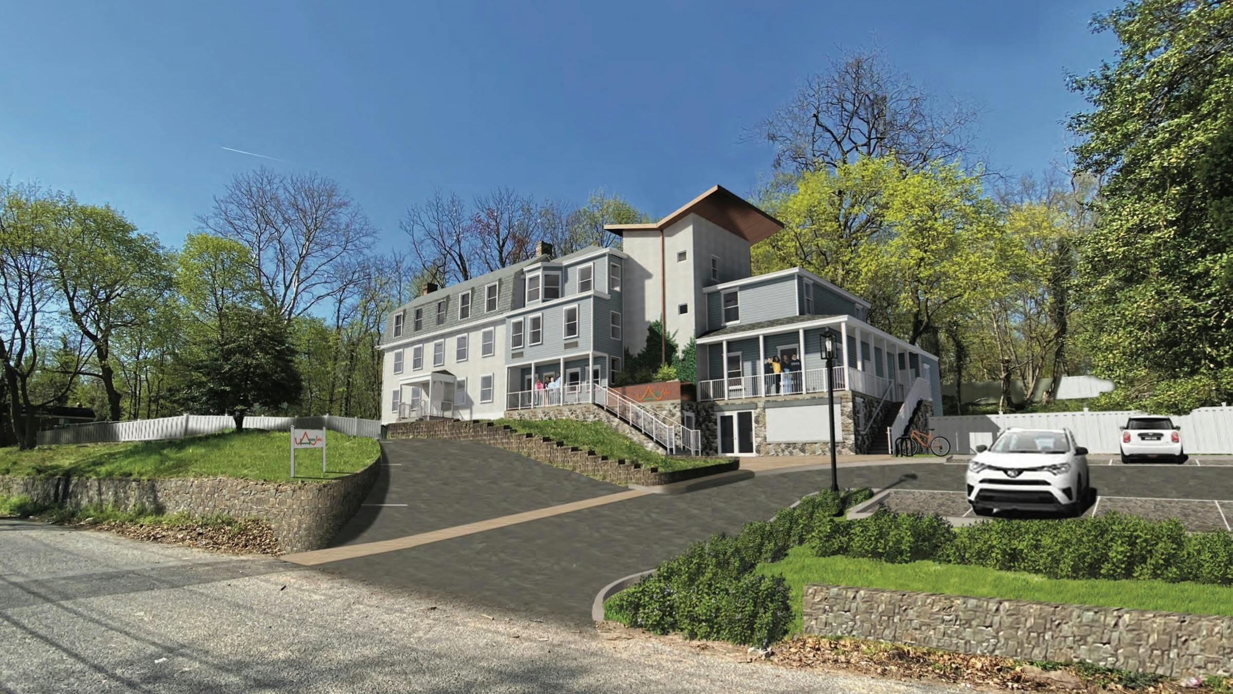 A rendering of the future site of the Homeworks Trenton location in New Jersey will maintain the home-scale profile.