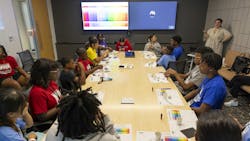 Young students at Hip Hop Architecture Camp in Dallas learning about “olfactory architecture” via scents and smells. Session was led by Samantha Flores, Director of Hugo, the research and innovation group at architecture and design firm Corgan. A camper explores using AR/VR technology for design purposes at Dallas-based architecture and design firm Corgan. Young students at Hip Hop Architecture Camp in Dallas learning about “olfactory architecture” via scents and smells. Session was led by Samantha Flores, Director of Hugo, the research and innovation group at architecture and design firm Corgan. A camper explores using AR/VR technology for design purposes at Dallas-based architecture and design firm Corgan.