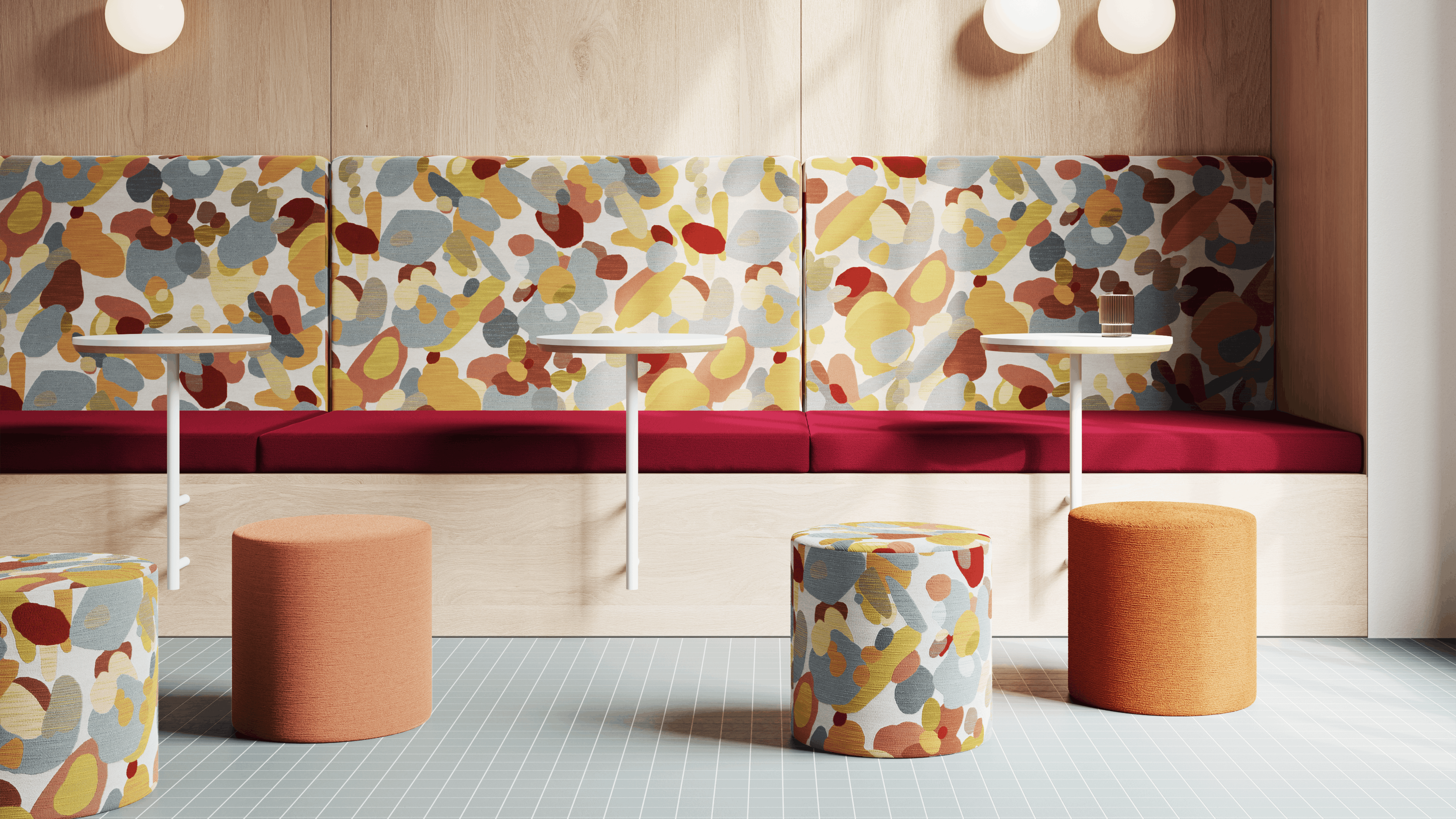Designtex's Joy Collection installed in a cafe.