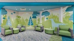 Sunshine Children's Home & Rehab Center, Ossining, NY Design: Schopfer Architects; Graphics: Blik Super Graphics Photo: Courtesy of Schopfer Architects Product: Digital RAMPART® flexible wall protection Sunshine Children's Home & Rehab Center, Ossining, NY Design: Schopfer Architects; Graphics: Blik Super Graphics Photo: Courtesy of Schopfer Architects Product: Digital RAMPART® flexible wall protection