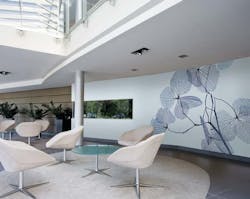 HP Vinyl Murals from York Wallcoverings include Balance (shown), Flourish, Zen, Eden, all of which are popular in healthcare lobbies. HP Vinyl Murals from York Wallcoverings include Balance (shown), Flourish, Zen, Eden, all of which are popular in healthcare lobbies.
