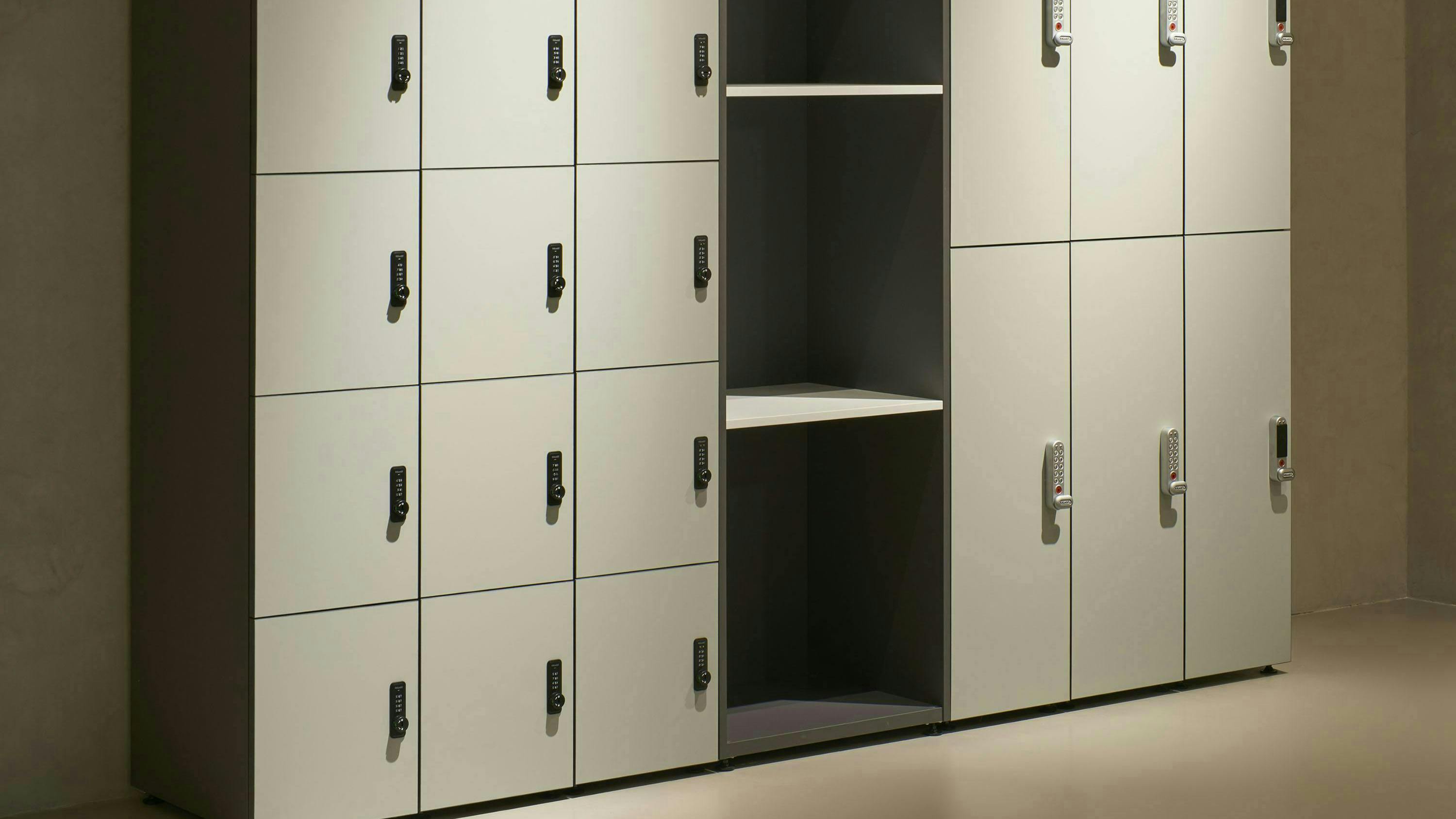 H.H.H.'s storage lockers come in various sizes and finishes.