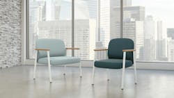 The Soa Healthcare Series guest and lounge chairs from Arcadia Contract will launch in the fourth quarter of 2024. The Soa Healthcare Series guest and lounge chairs from Arcadia Contract will launch in the fourth quarter of 2024.