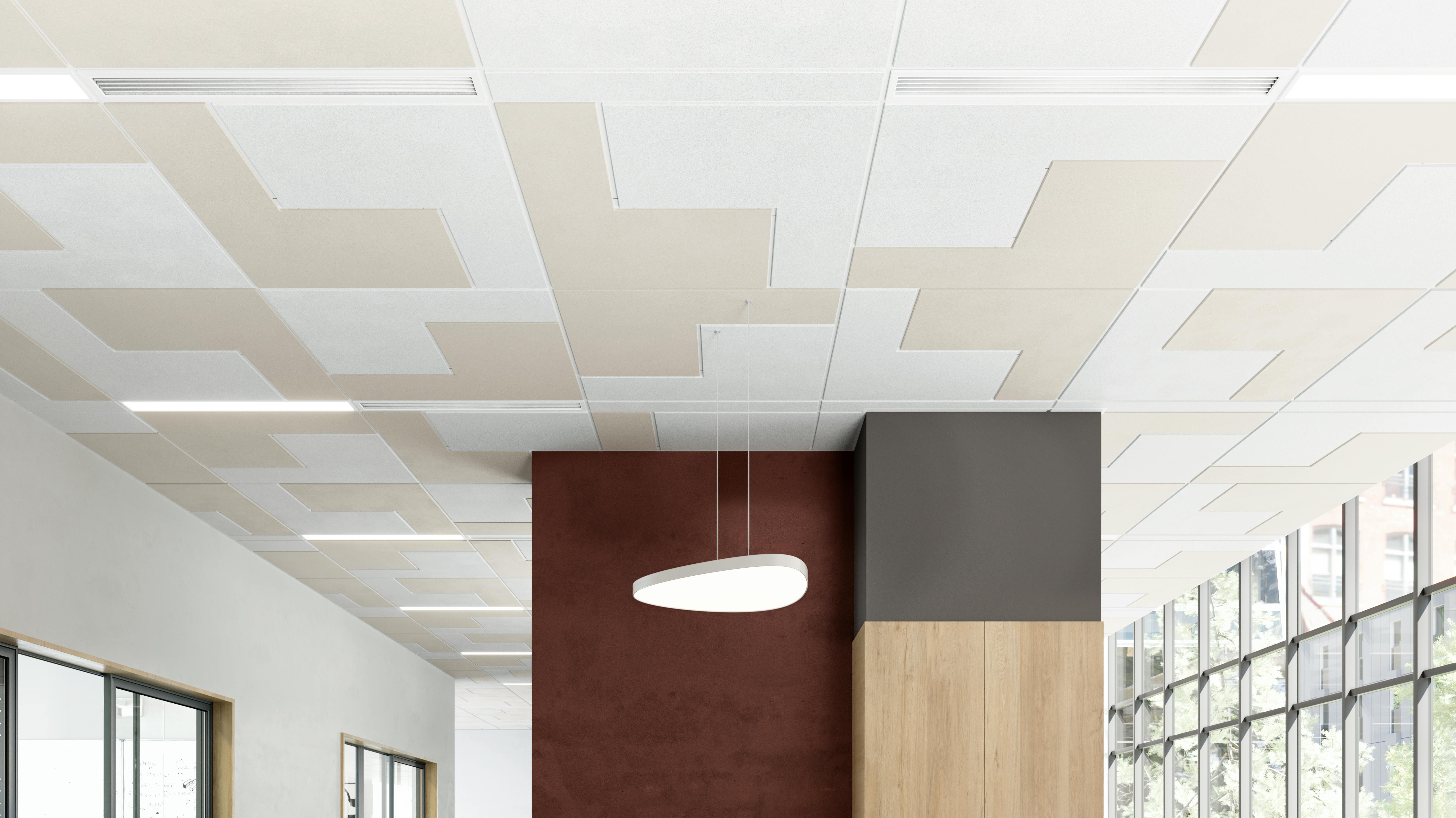 The DesignStackz Ceiling System is designed in a 4' x 4' module layout.
