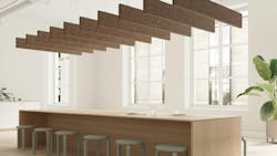 Søuld Eelgrass Acoustic Baffles can be suspended via cable or rod. Søuld Eelgrass Acoustic Baffles can be suspended via cable or rod.