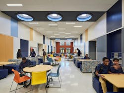 Solar daylight tubes bring natural illumination into the heart of the Walker Mill Middle School. Solar daylight tubes bring natural illumination into the heart of the Walker Mill Middle School.