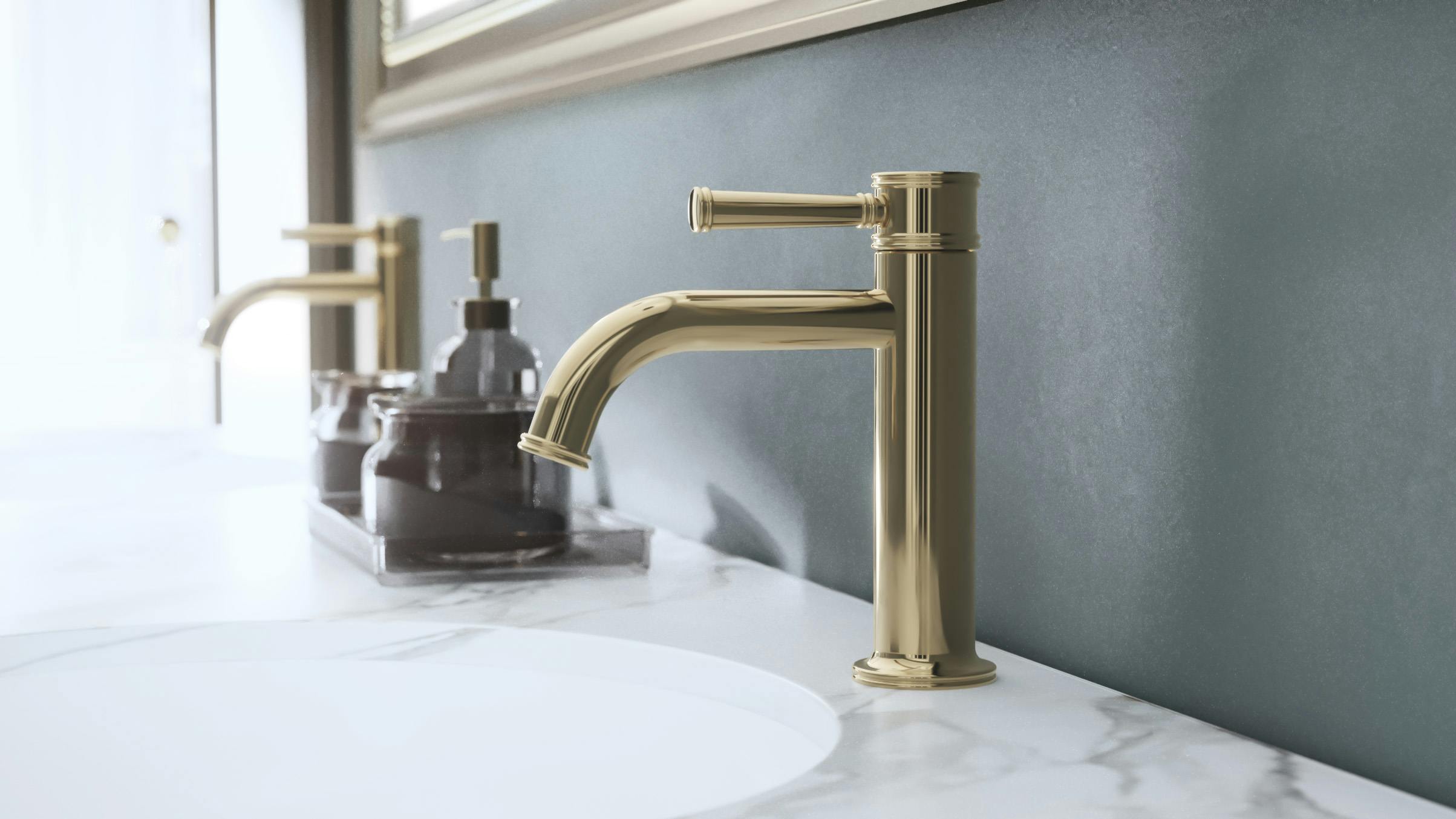 The Classic Single Lever Faucet in polished gold.