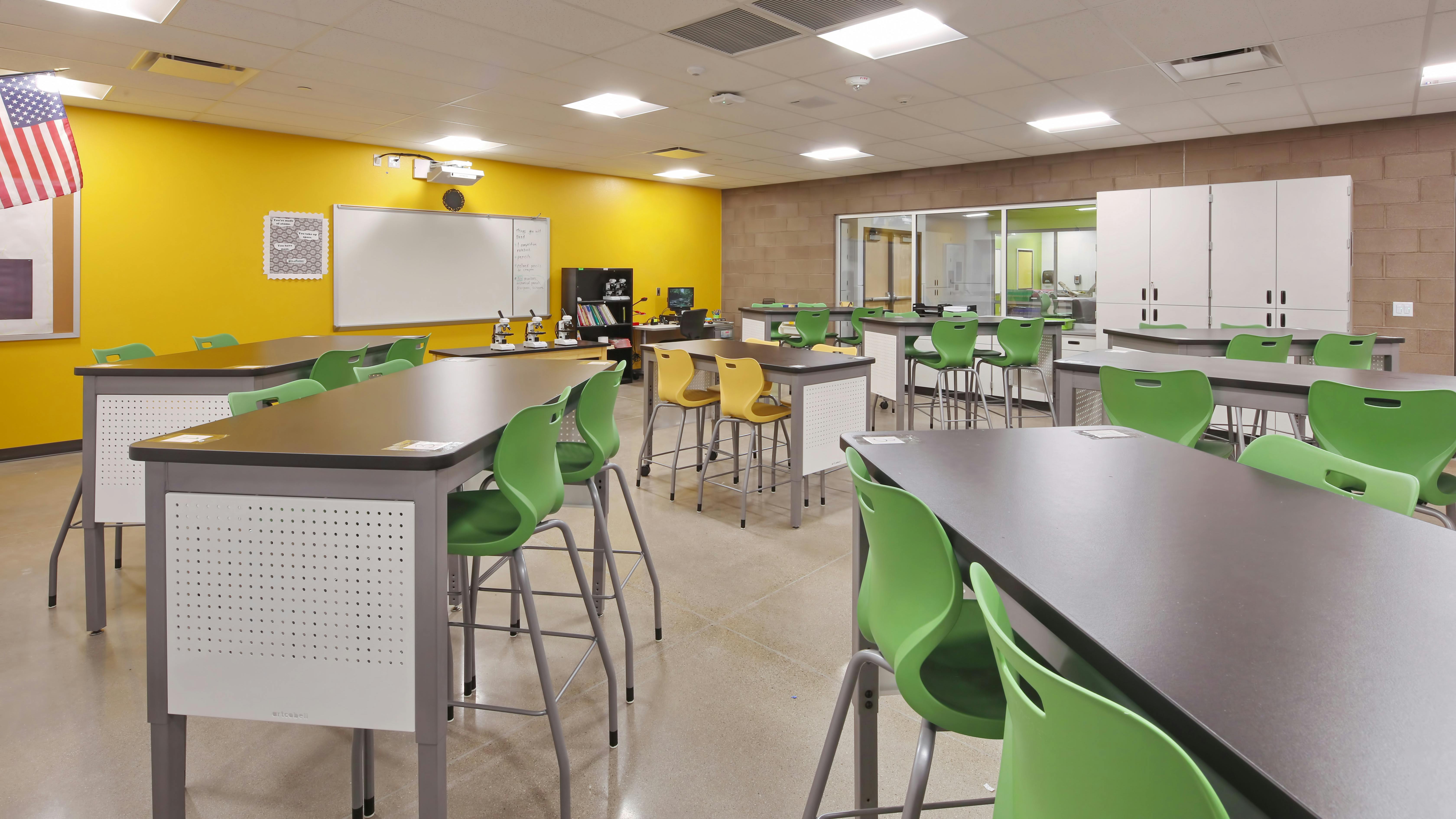 Artcobell maker space table set up in a classroom.