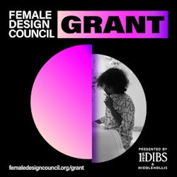 The Female Design Council Grant graphic displaying a woman of color working. The Female Design Council Grant graphic displaying a woman of color working.