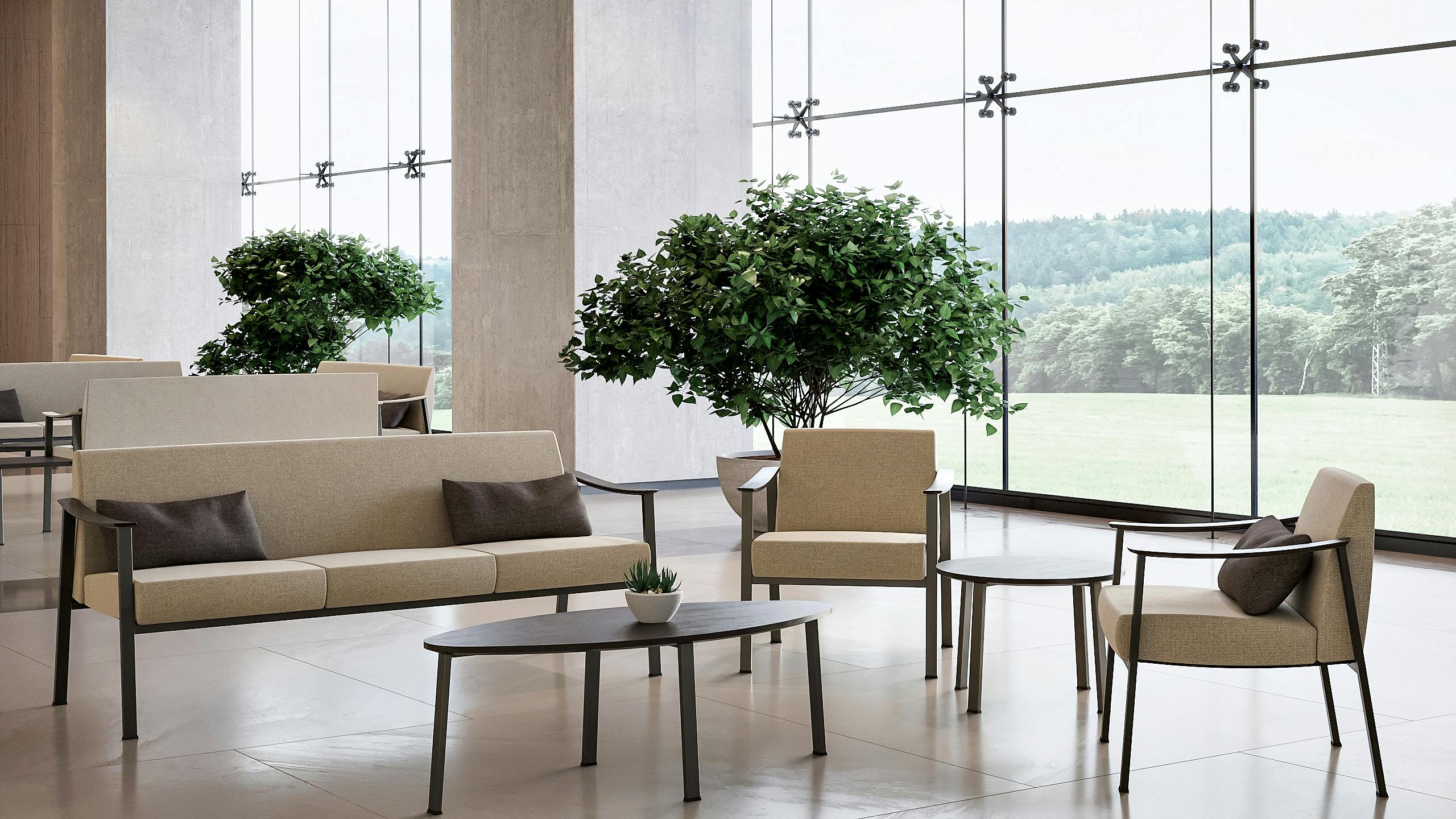 Ruhe is a seating and table collection.