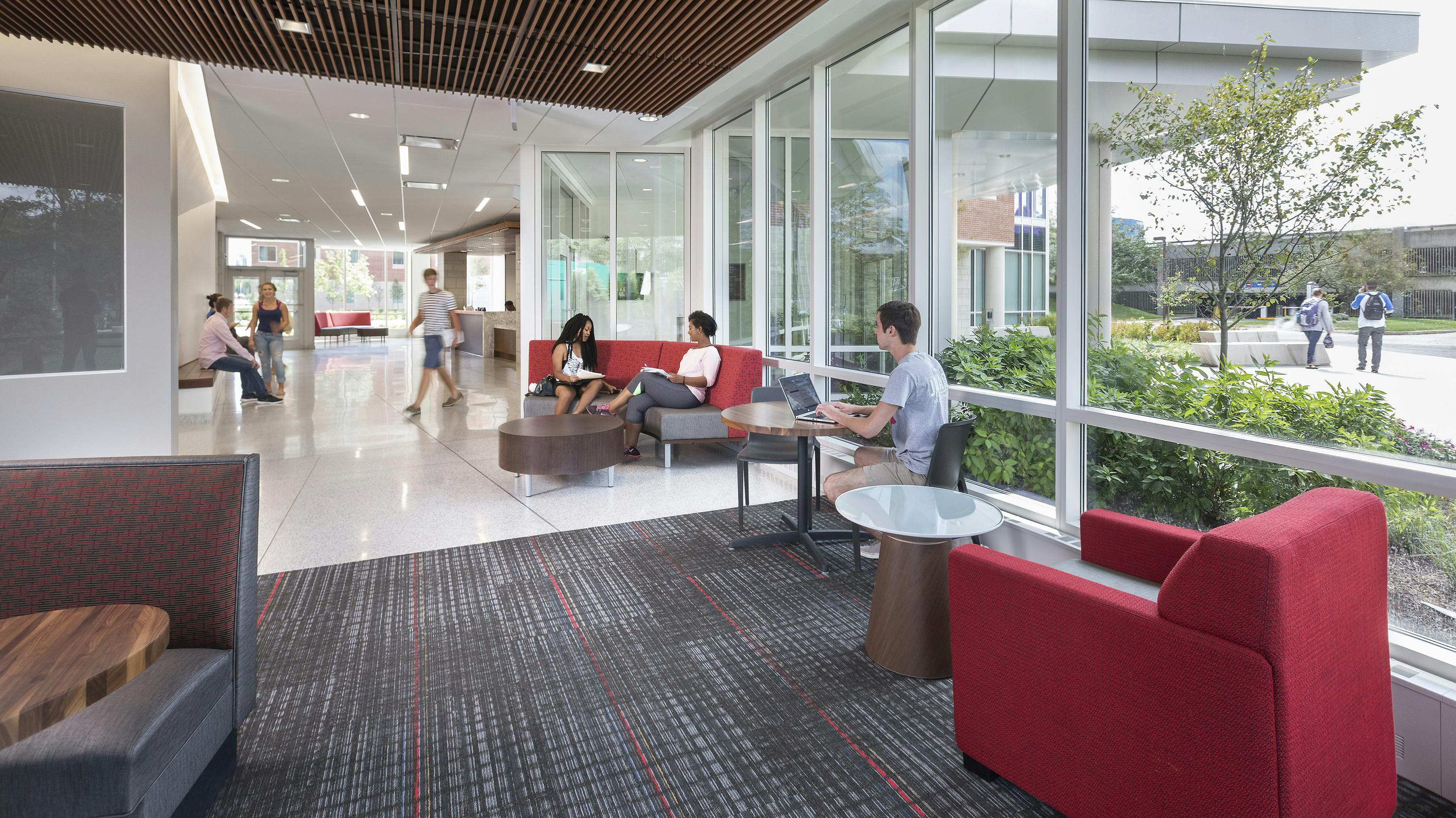 The newest residence hall at Indiana University Indianapolis, North Hall houses 600 students and offers 30 communal spaces.