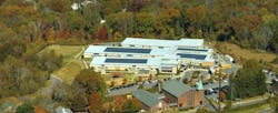 U.S. school building with rooftop solar panels for on-site energy system U.S. school building with rooftop solar panels for on-site energy system