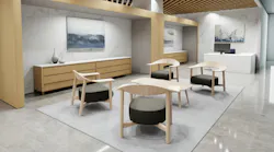 Keilhauer's Dais modular seating in a lobby.
