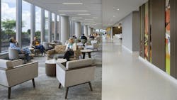 Hospital waiting areas can accommodate visitors with larger spaces that improve safety with clear sight lines. Hospital waiting areas can accommodate visitors with larger spaces that improve safety with clear sight lines.