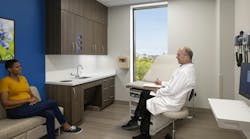 Gary C. Werths Building at Siteman Cancer Center - Patient consult room with doctor and patient Gary C. Werths Building at Siteman Cancer Center - Patient consult room with doctor and patient