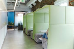 Privacy pods are another example of non-traditional workstations that support different work styles throughout the day. Privacy pods are another example of non-traditional workstations that support different work styles throughout the day.
