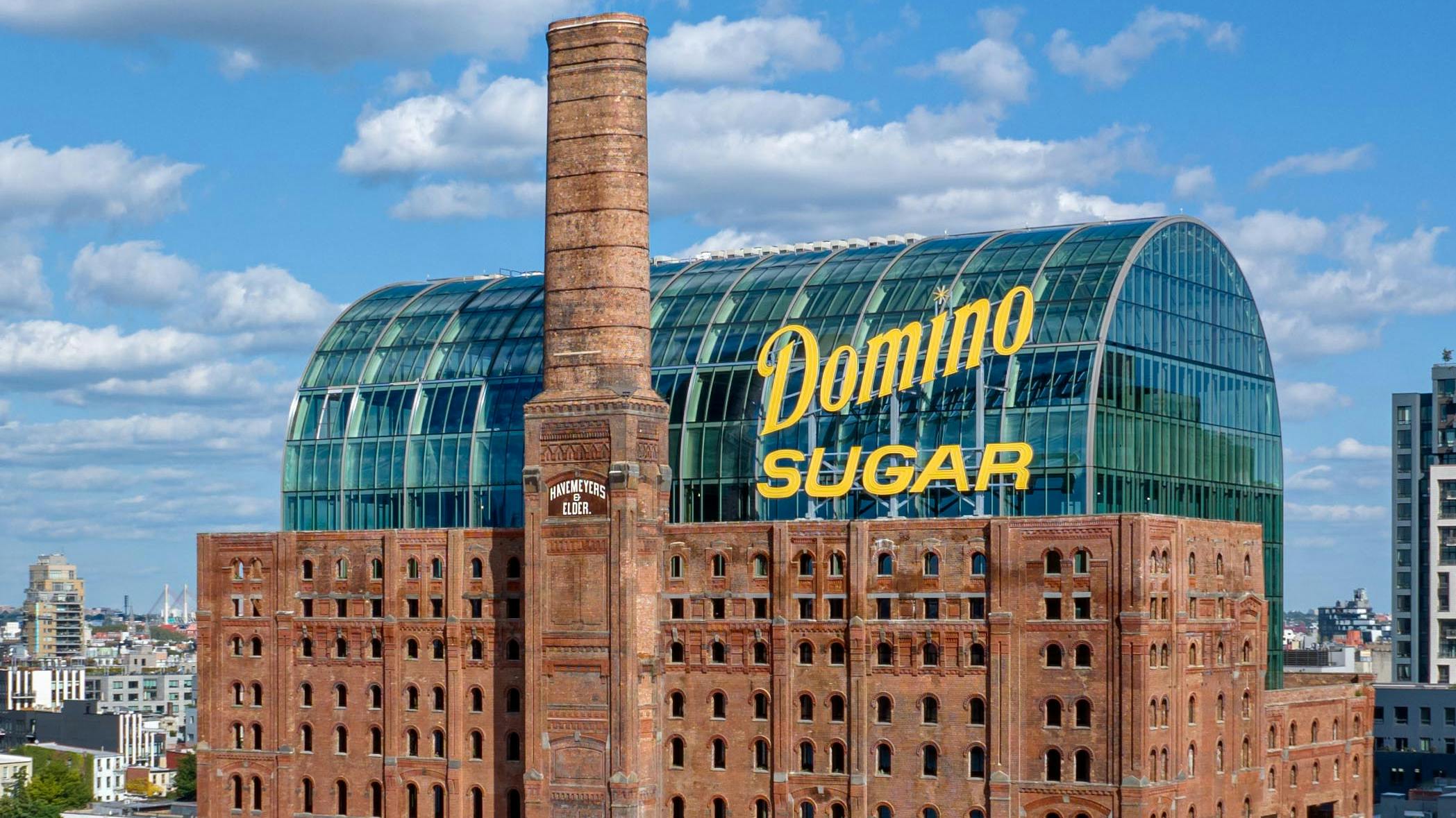 Close-up of former Domino Sugar plant in Brooklyn