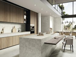 Tundra Greige by ARKLAM creates a smooth, continuous look in a technology-driven kitchen. Tundra Greige by ARKLAM creates a smooth, continuous look in a technology-driven kitchen.