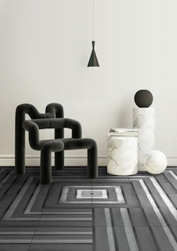 Geometrie d’Ombra by Ceramica Francesco De Maio plays up contrast to define the space with intersecting lines. Geometrie d’Ombra by Ceramica Francesco De Maio plays up contrast to define the space with intersecting lines.
