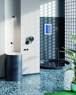 Appiani’s Eden is used to achieve a fluid, rippling effect in multiple sea-inspired shades. Appiani’s Eden is used to achieve a fluid, rippling effect in multiple sea-inspired shades.