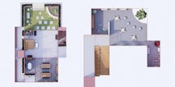 Multilevel floorplan for Hvalka's 'Boundless' design concept Multilevel floorplan for Hvalka's 'Boundless' design concept