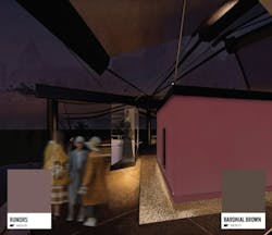 Pavilion close-up rendering for Dilanchian's design Pavilion close-up rendering for Dilanchian's design