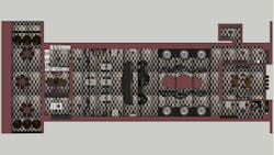 The focal point—Behr’s Rumors—reflects the tasting room's purpose with its delicious ruby hue, even as its physical layout draws from the form of a wine glass. The focal point—Behr’s Rumors—reflects the tasting room's purpose with its delicious ruby hue, even as its physical layout draws from the form of a wine glass.