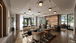 Multipurpose space designed for co-working and social functions. Multipurpose space designed for co-working and social functions.