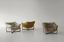 Three Donald armchairs set in a studio. Three Donald armchairs set in a studio.