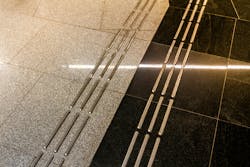 Tactile paving helps the visually impaired to navigate outdoor pedestrian and parking areas, entryways, and transitions between spaces. Tactile paving helps the visually impaired to navigate outdoor pedestrian and parking areas, entryways, and transitions between spaces.