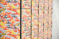 The Converse sneakers and hidden B design on the cabinets in the new Goodie Two Shoes Foundation office and warehouse. The Converse sneakers and hidden B design on the cabinets in the new Goodie Two Shoes Foundation office and warehouse.