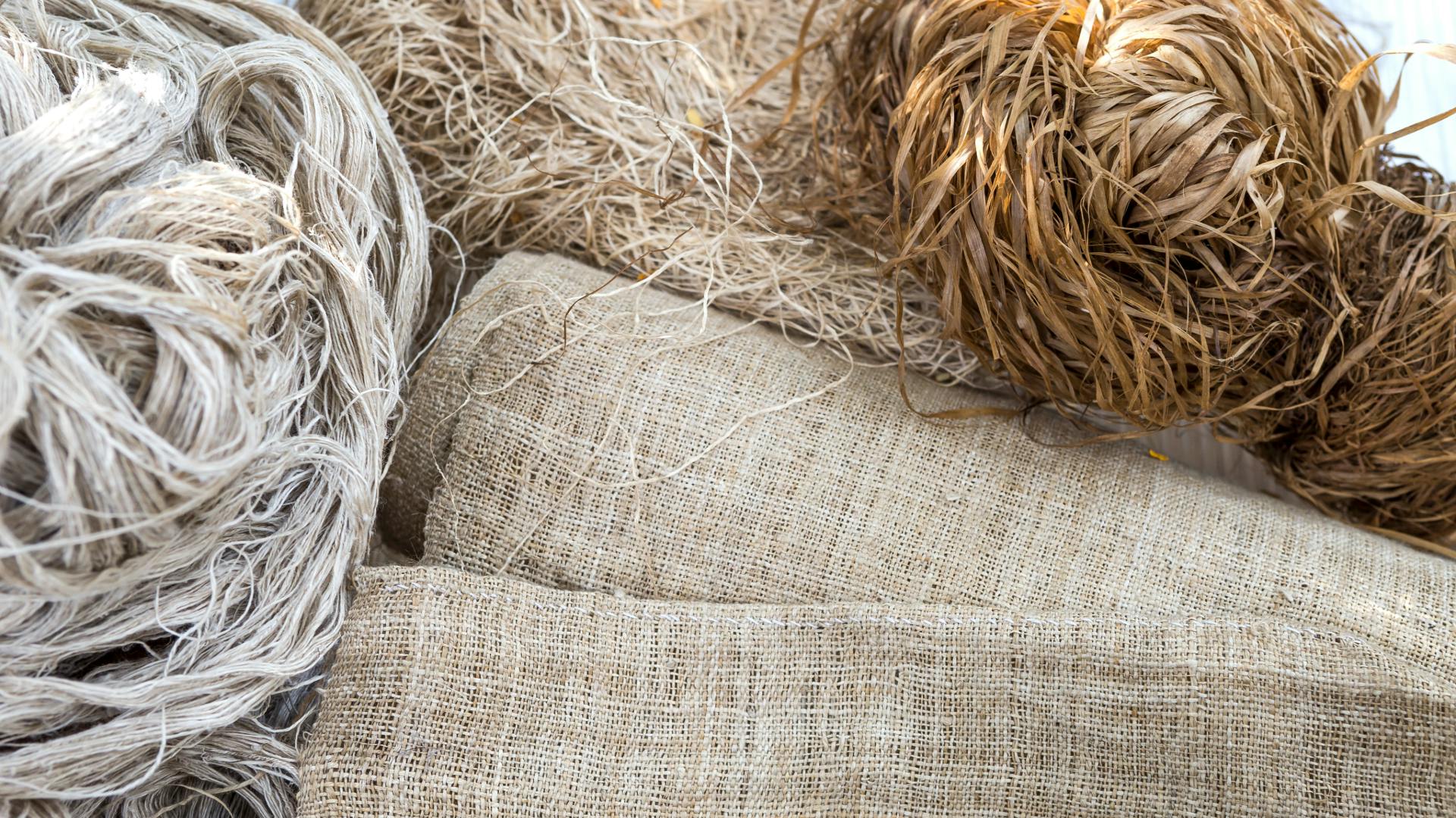 Natural fiber textiles stock image