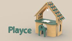 A child's desk with a house-like structure overtop was the winning project in Formica's Innovation Competition. A child's desk with a house-like structure overtop was the winning project in Formica's Innovation Competition.