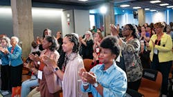 NeoCon 2024 audience at a presentation NeoCon 2024 audience at a presentation